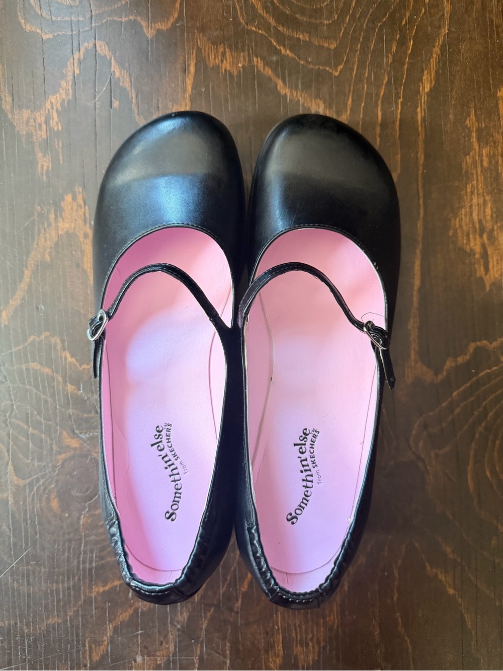 Skechers Black Mary Jane Flats with Pink Insole